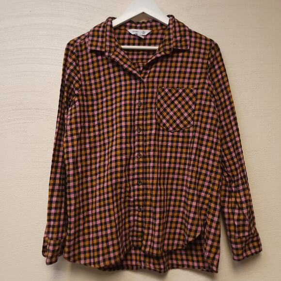 Old Navy Plaid Button Down Size L Shirt Flannel Classic Fall Long Sleeve Used - Picture 1 of 8